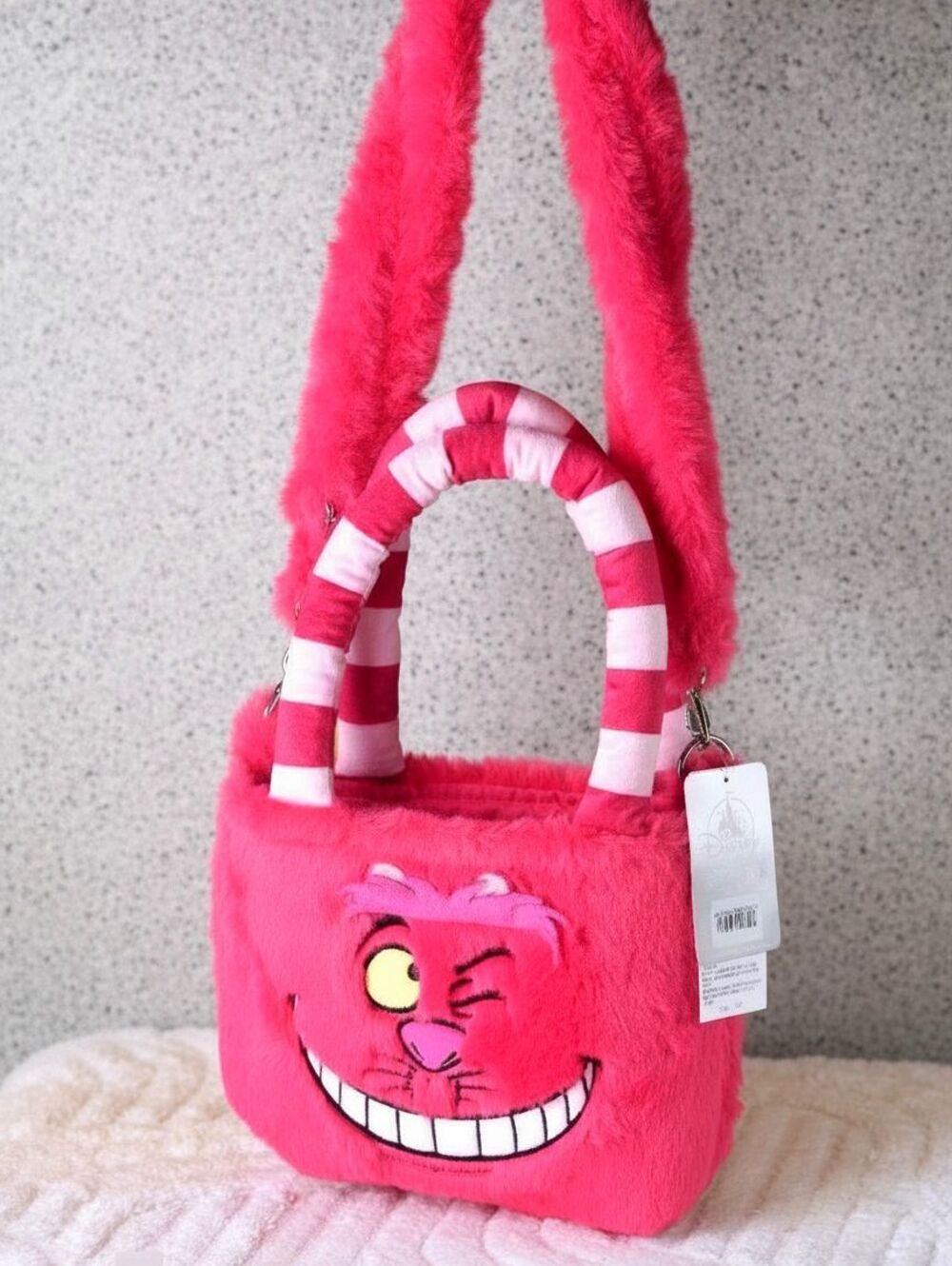 Disney Parks Cheshire Cat Plush Bag Alice in Wonderland NWT